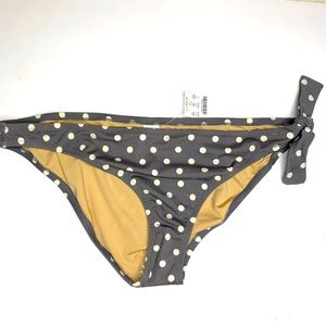 NWT J.Crew Tan And Cream Polka Dot Bikini Sz.L
